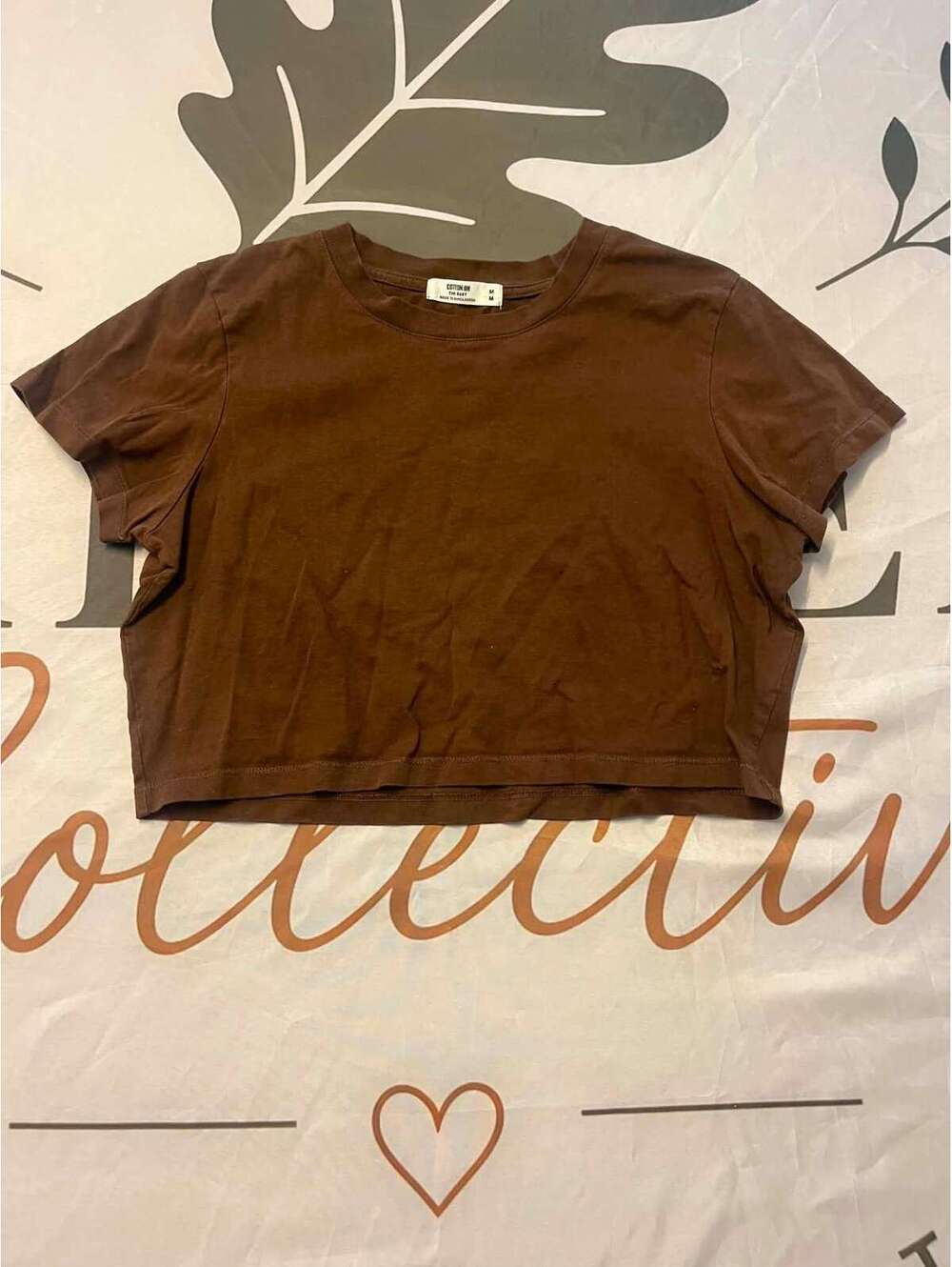 Cotton On The Baby Brown Crop T-Shirt Medium